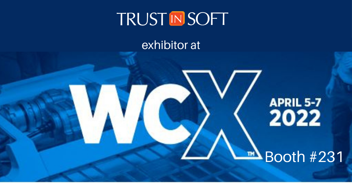 Graphic: TrustInSoft exhibitor at SAE World Congress 2022, April 5-7.